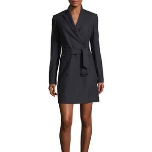 Theory double breasted mini blazer dress/ longline blazer, navy blue, size 2